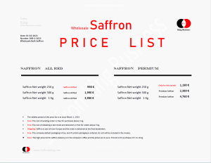 price of saffron on March