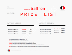 Price of saffron