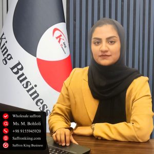 Ms. Bahloli, saffron sales manager at Saffron King Business Company