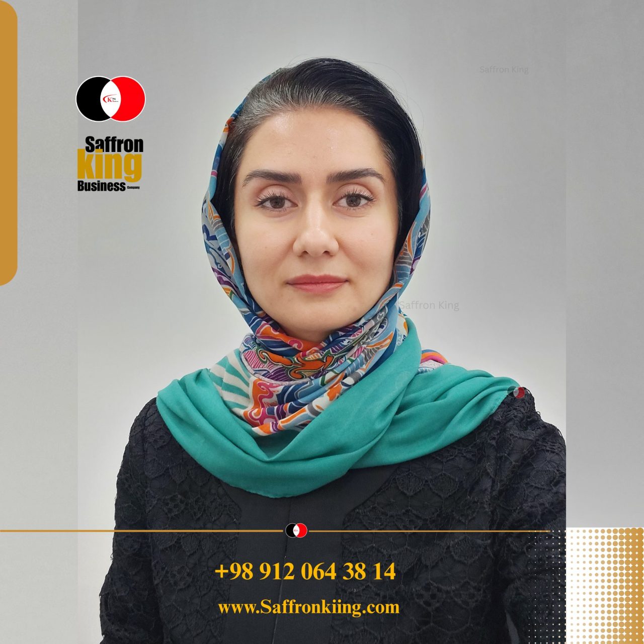 Saffron Sales Manager at Saffron King Business Company and Almas Saffron Jahan Company, Ms. S. SHAHWERDI